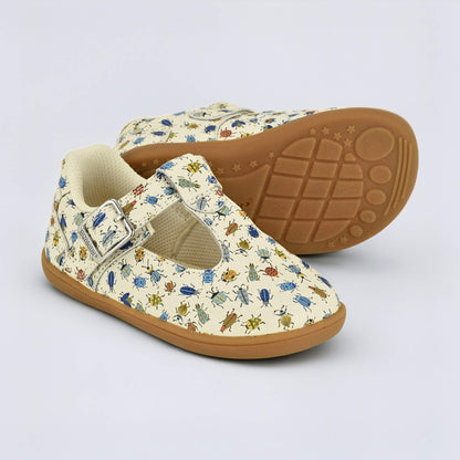 Goodall Cream Bug barefoot toddler shoe - pair with sole