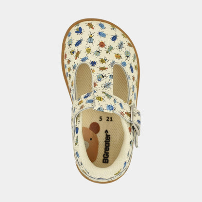 Goodall Cream Bug barefoot toddler shoe - top