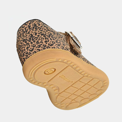 Goodall Leopard barefoot toddler shoe - floating
