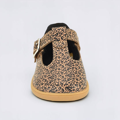 Goodall Leopard barefoot toddler shoe - front