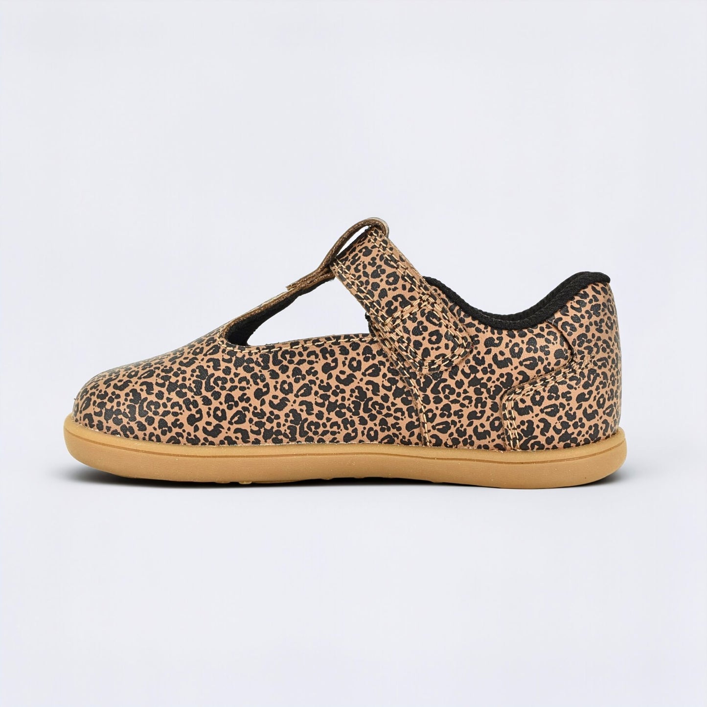 Goodall Leopard barefoot toddler shoe - inside