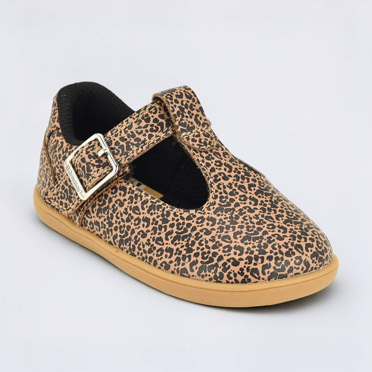 Goodall Leopard barefoot toddler shoe - main feature photo