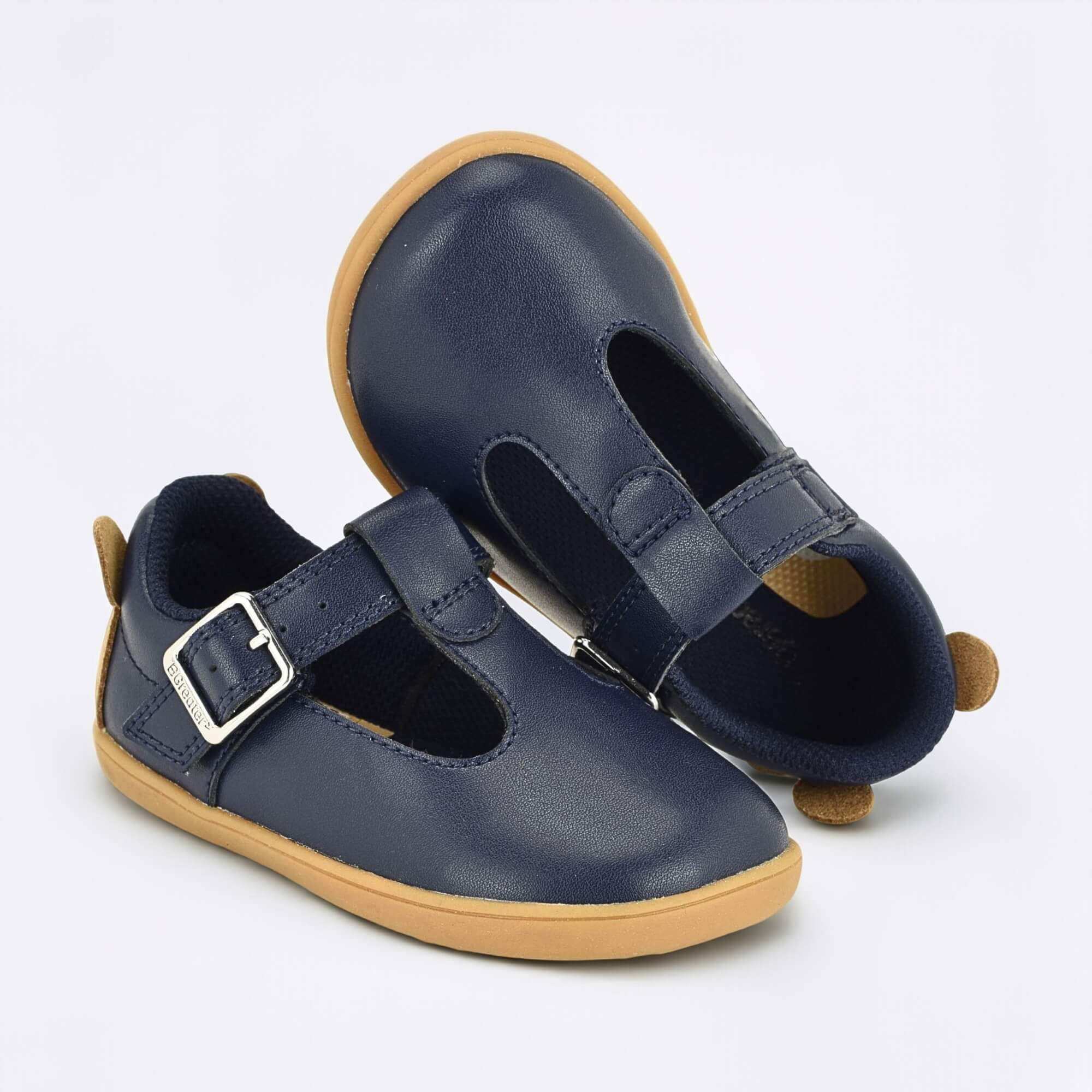 Goodall Navy barefoot toddler shoe - benefits