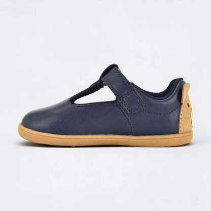 Goodall Navy barefoot toddler shoe - inside