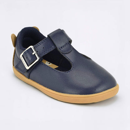 Goodall Navy barefoot toddler shoe - main feature photo