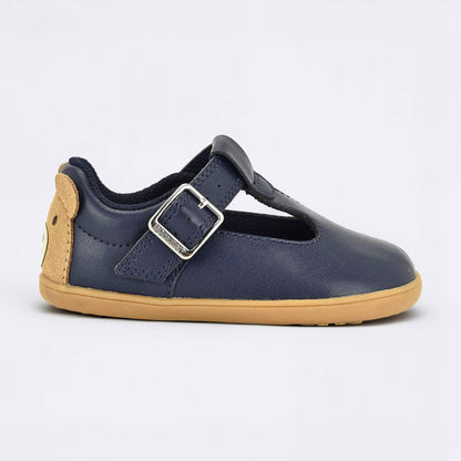 Goodall Navy barefoot toddler shoe - outside