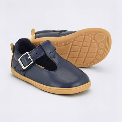Goodall Navy barefoot toddler shoe - pair with sole
