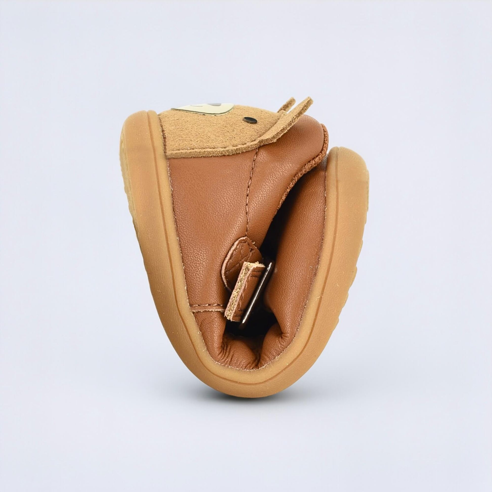 Goodall Tan barefoot toddler shoe - flexed