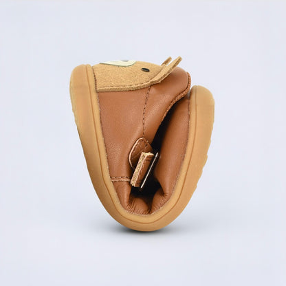 Goodall Tan barefoot toddler shoe - flexed