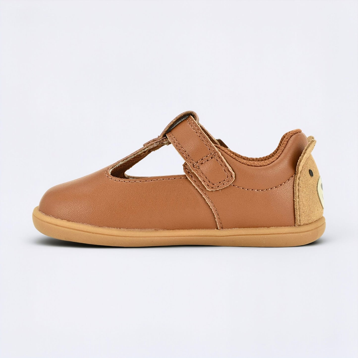 Goodall Tan barefoot toddler shoe - inside