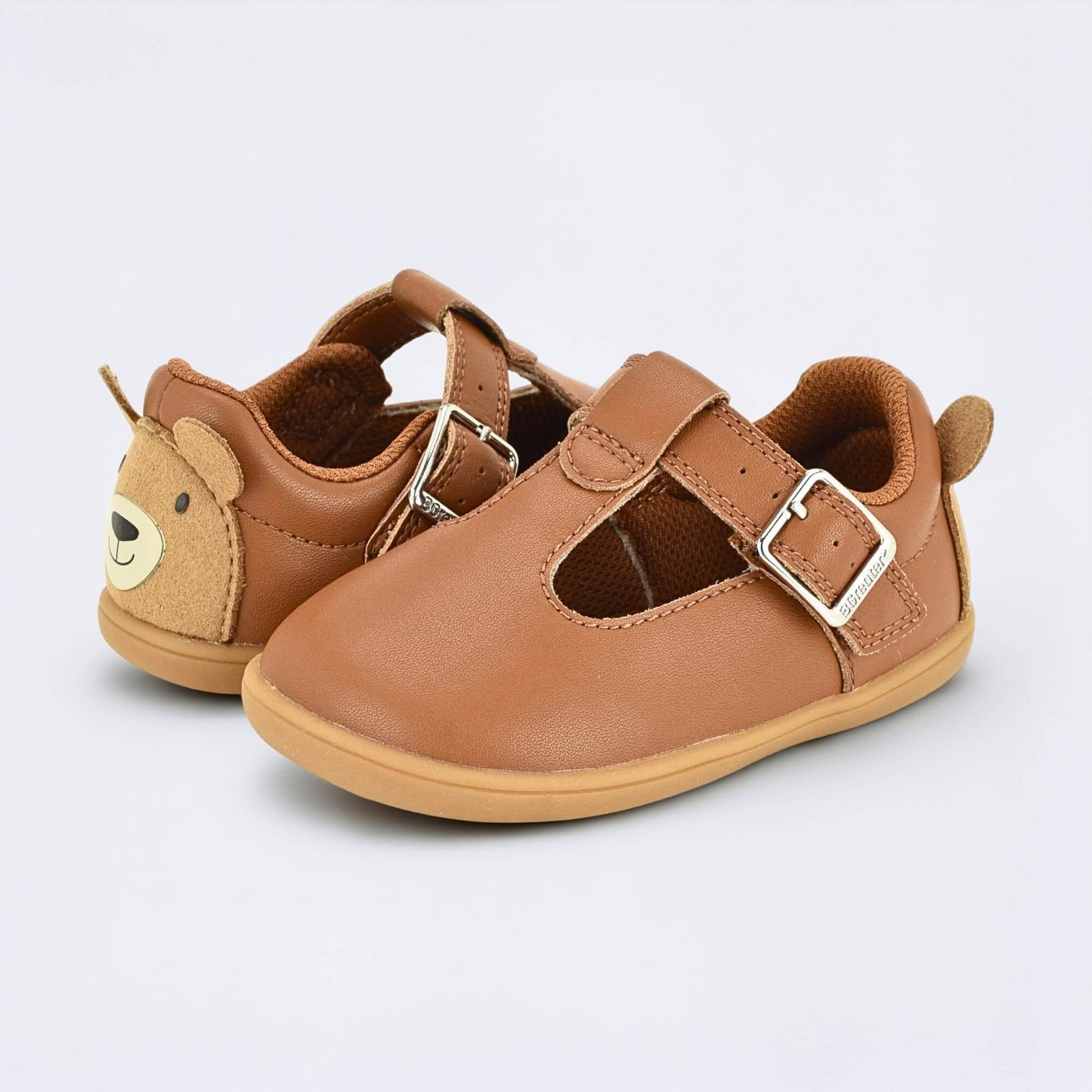 Goodall Tan barefoot toddler shoe - pair facing