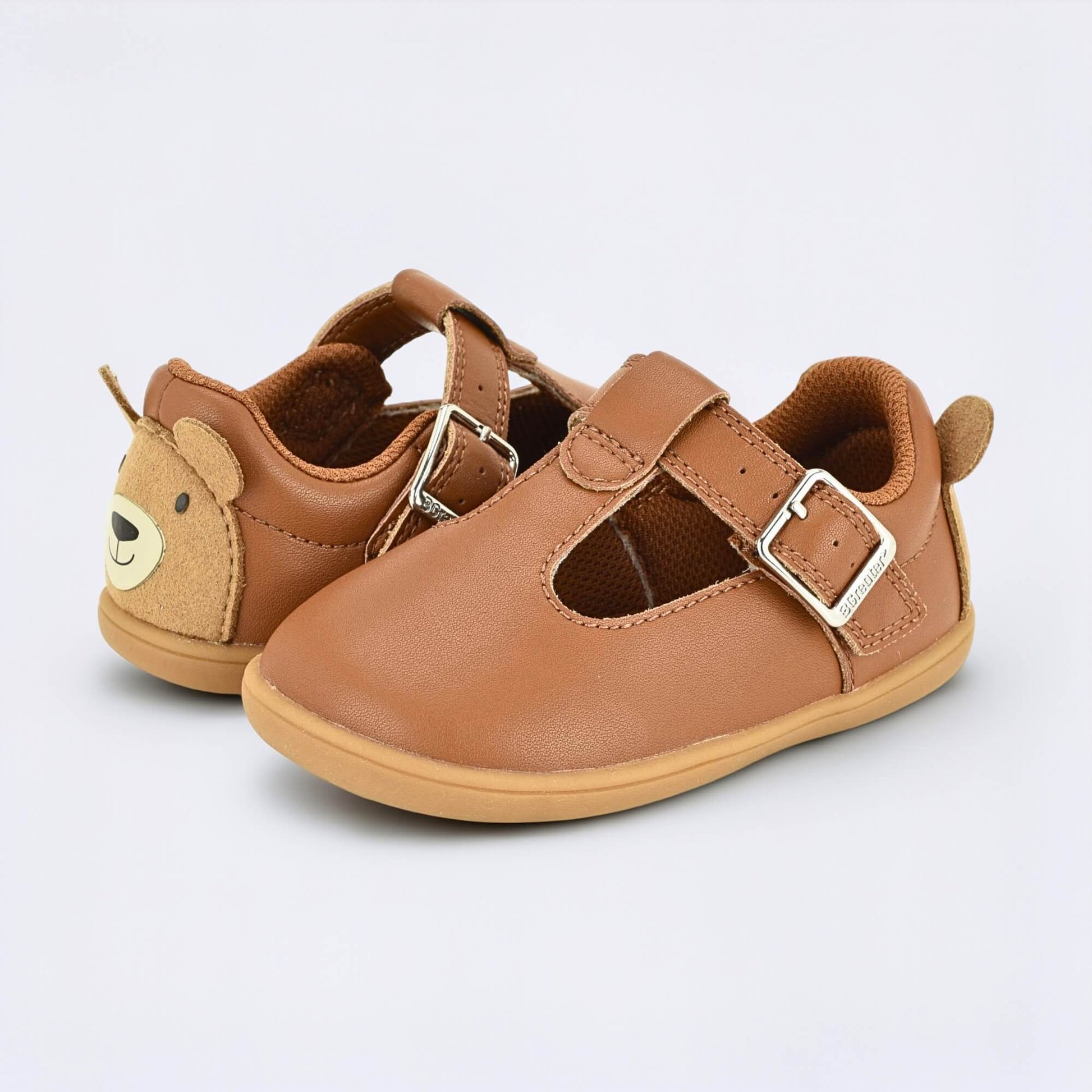 Goodall Tan barefoot toddler shoe - pair facing
