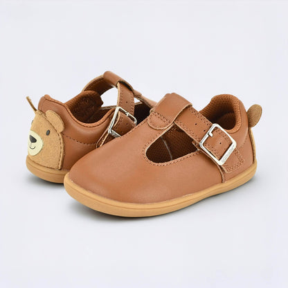 Goodall Tan barefoot toddler shoe - pair facing