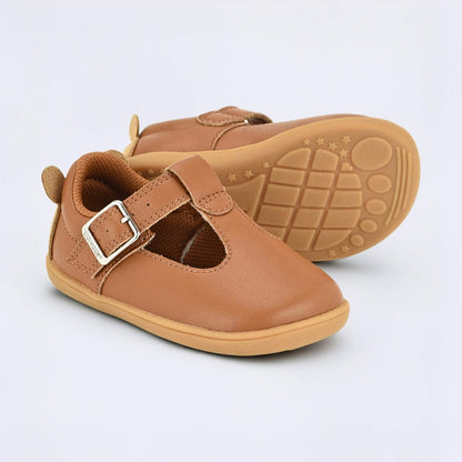 Goodall Tan barefoot toddler shoe - pair with sole