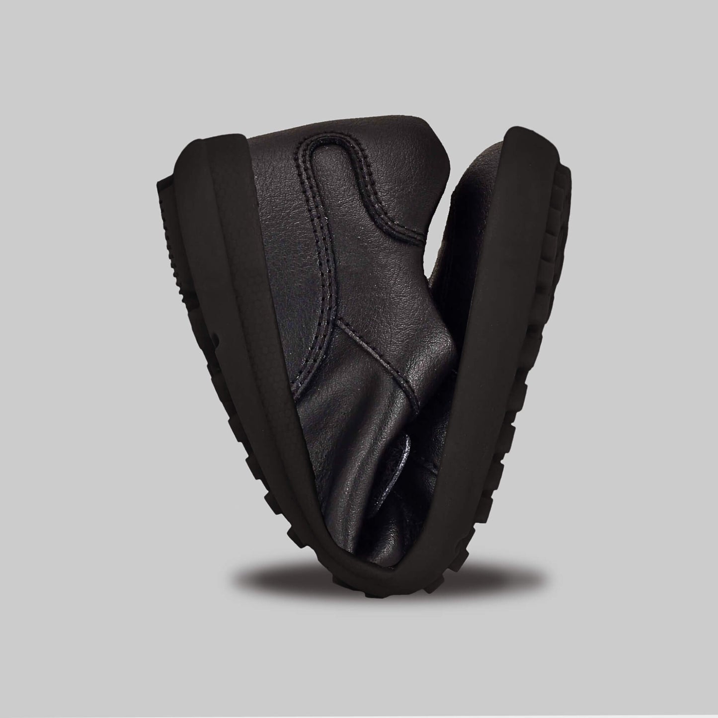 Black Barefoot School Shoe - flexed