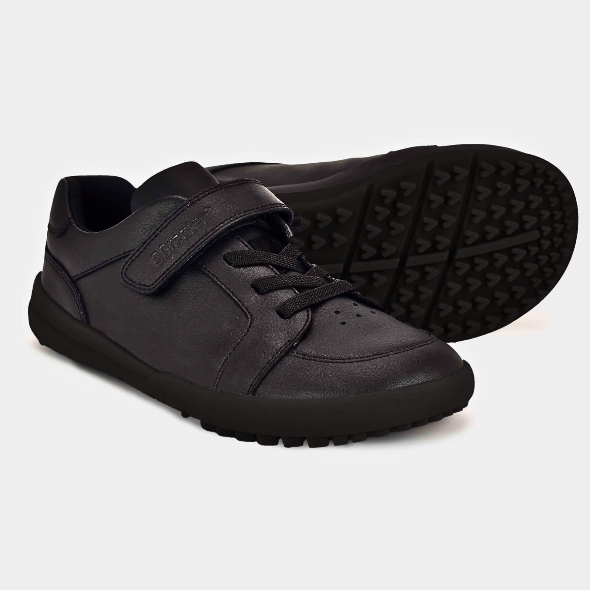 Black Barefoot School Shoe - pair with sole