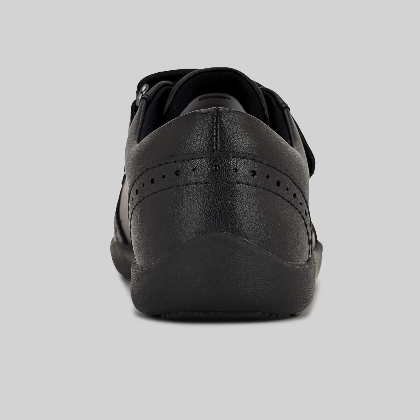 Matte black barefoot girls school shoe - inside facing away