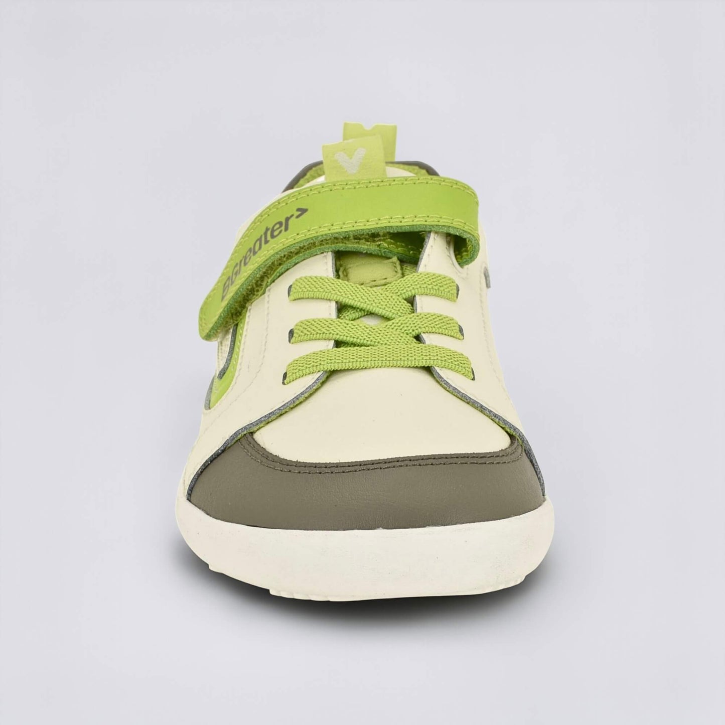 Kids Grey Lime Barefoot Trainer - front