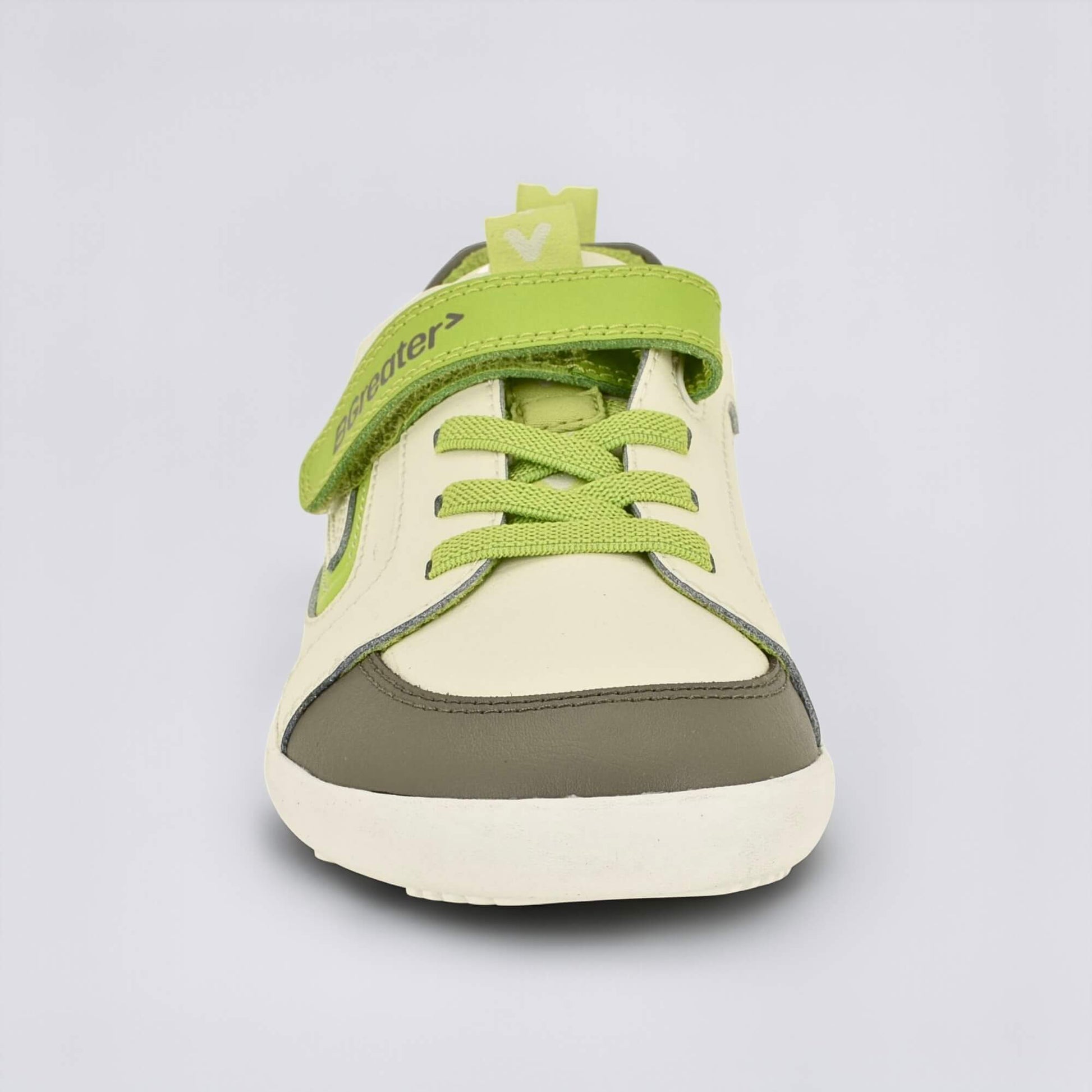 Kids Grey Lime Barefoot Trainer - front