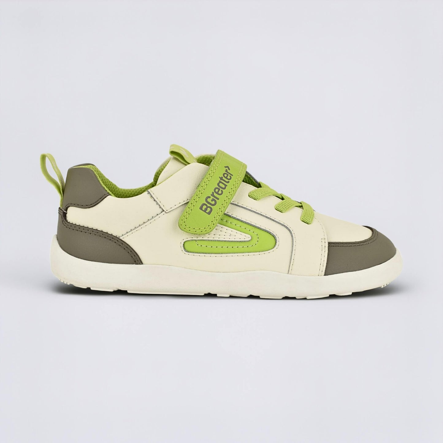 Kids Grey Lime Barefoot Trainer - outside