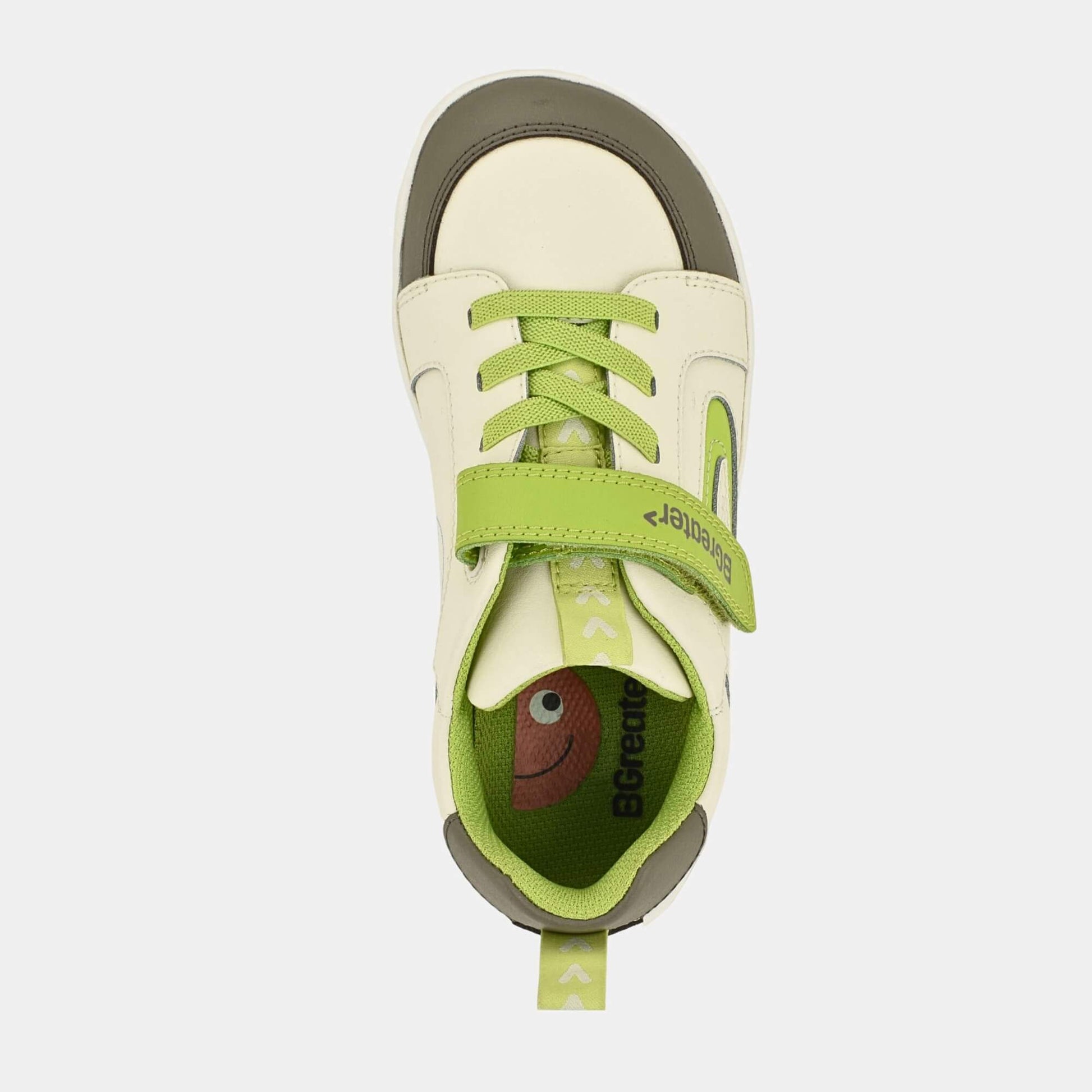 Kids Grey Lime Barefoot Trainer - top