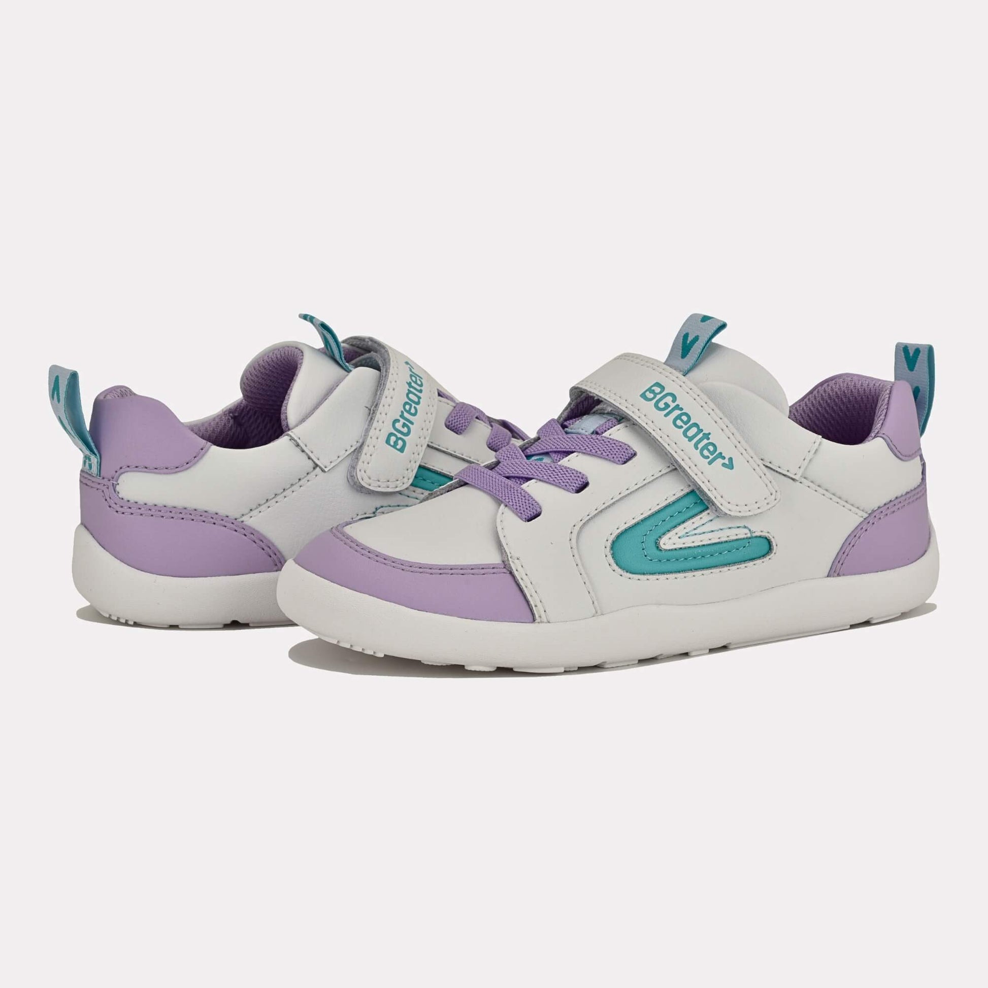 Kids Lilac White Barefoot Trainer - pair facing