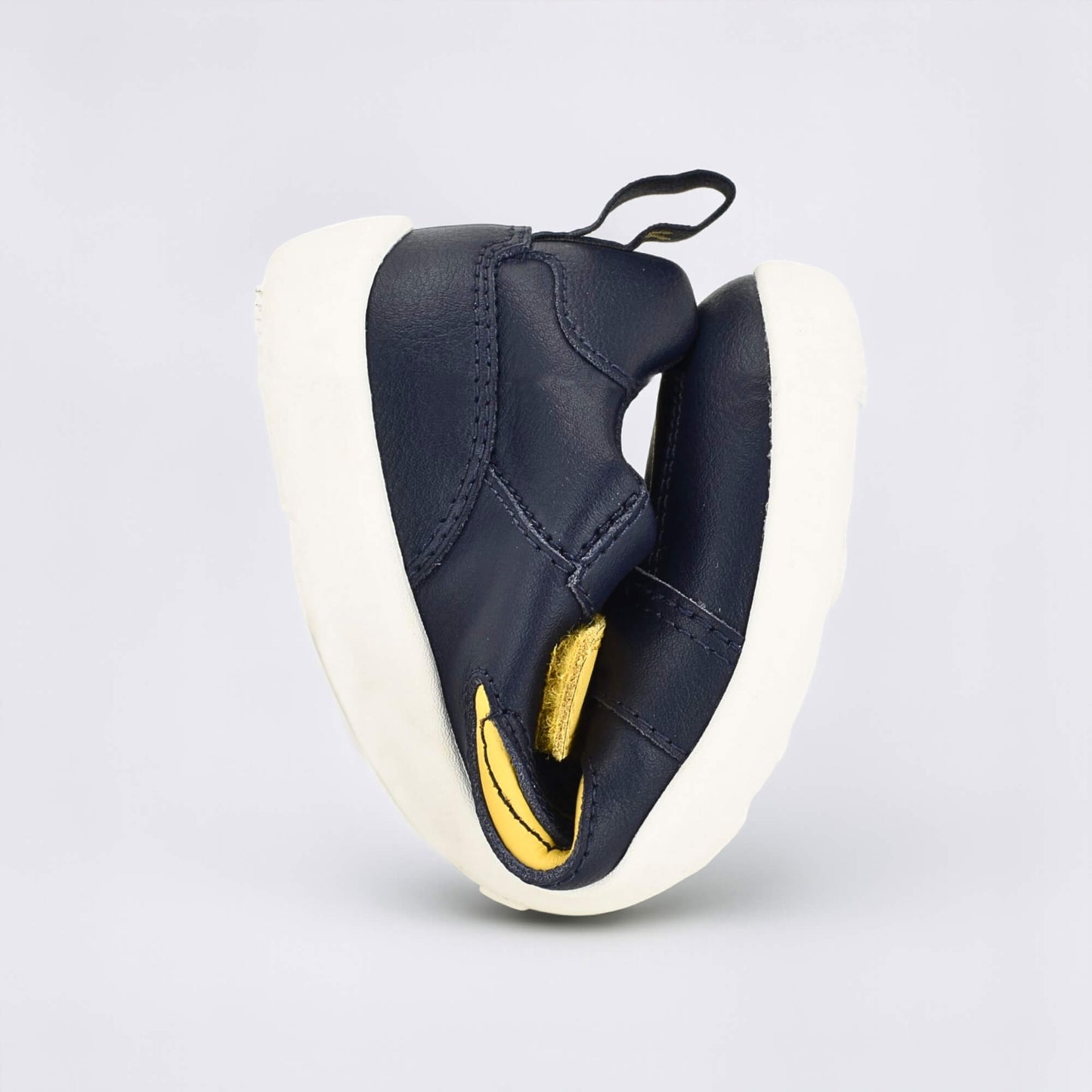 Kids Navy Yellow Barefoot Trainer - flexed