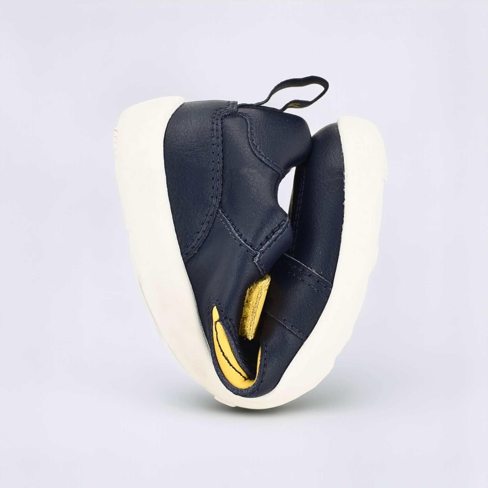 Kids Navy Yellow Barefoot Trainer - flexed
