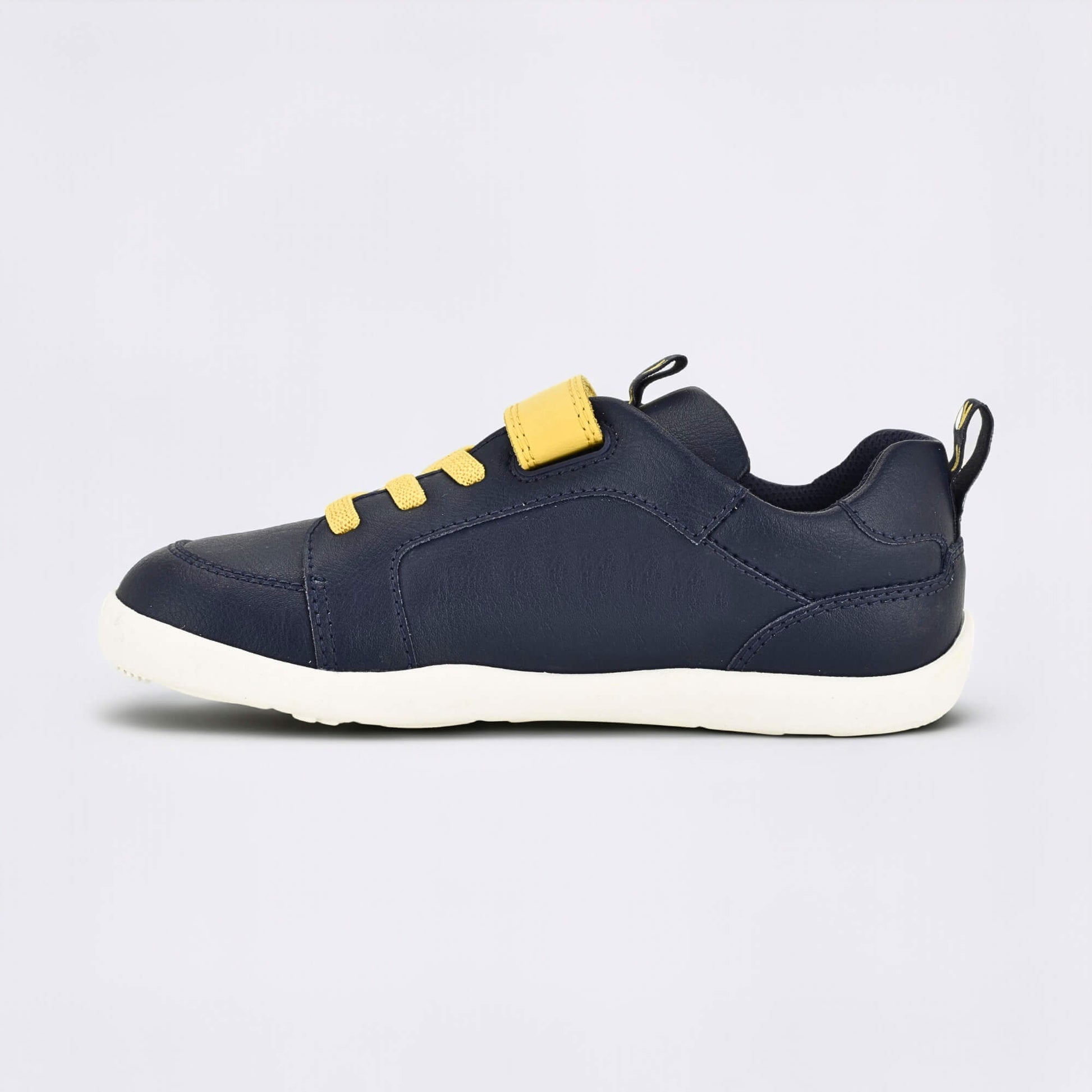 Kids Navy Yellow Barefoot Trainer - inside