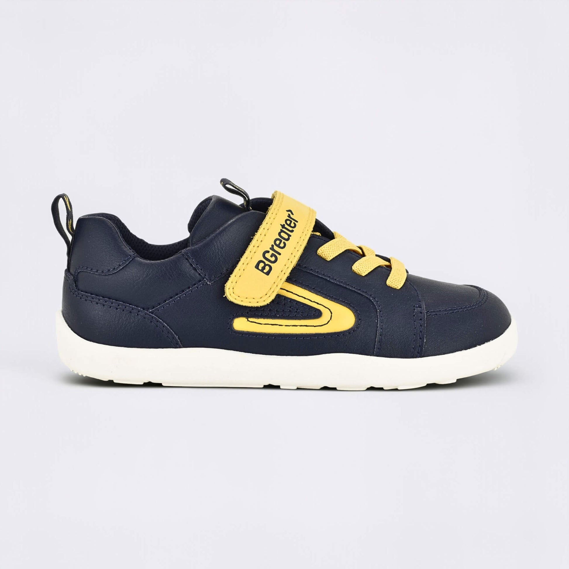 Kids Navy Yellow Barefoot Trainer - outside