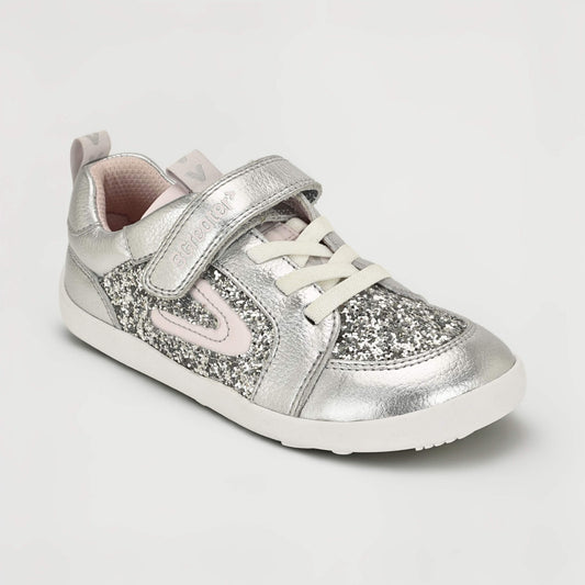 All Leather Lev - Silver Glitter