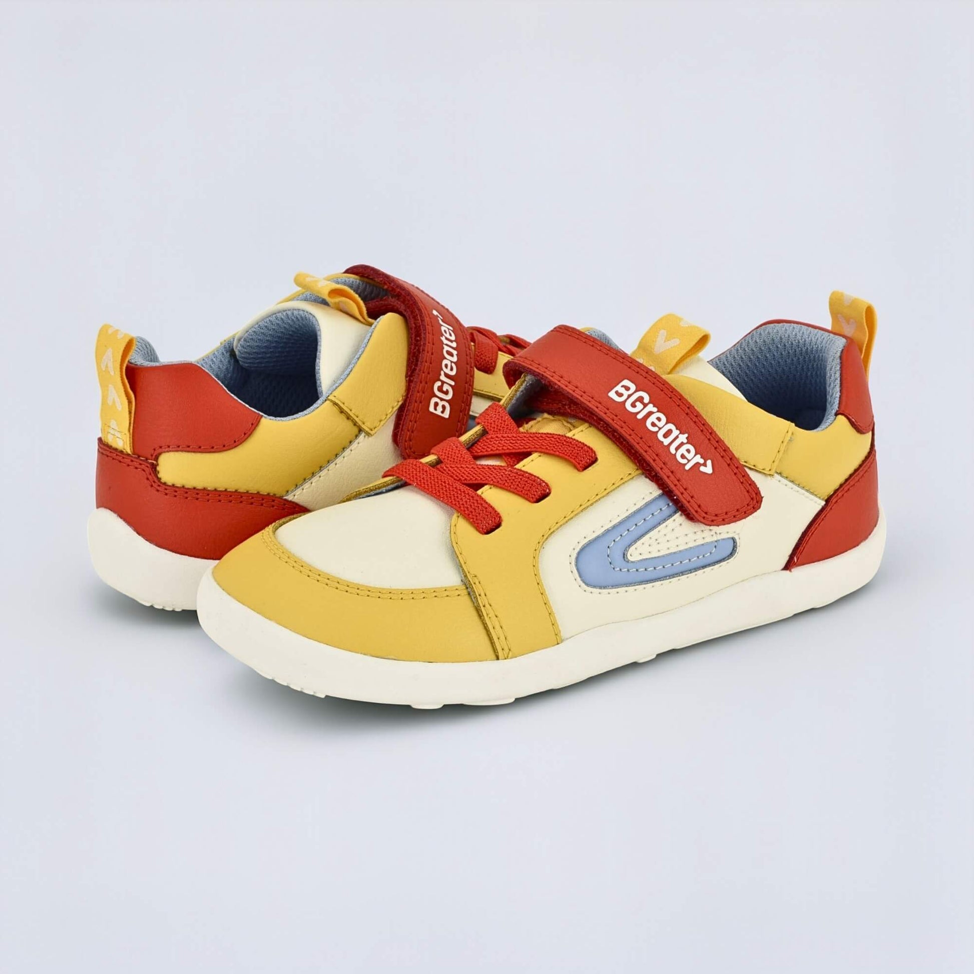 Kids Yellow Red Barefoot Trainer - pair facing