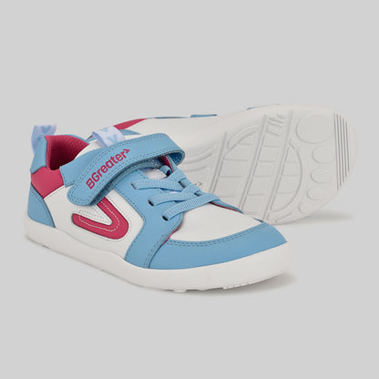 Kids Blue White Barefoot Trainer - Pair showing sole