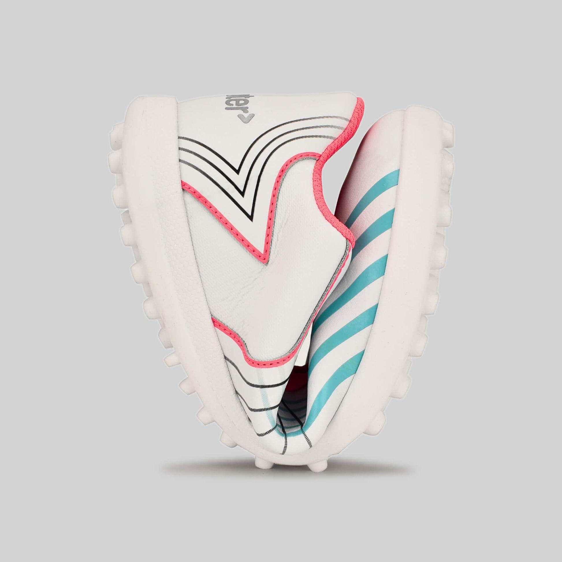 Kids Astro Football Trainer White - Flexed