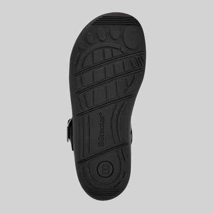 Matte black barefoot girls school shoe - sole