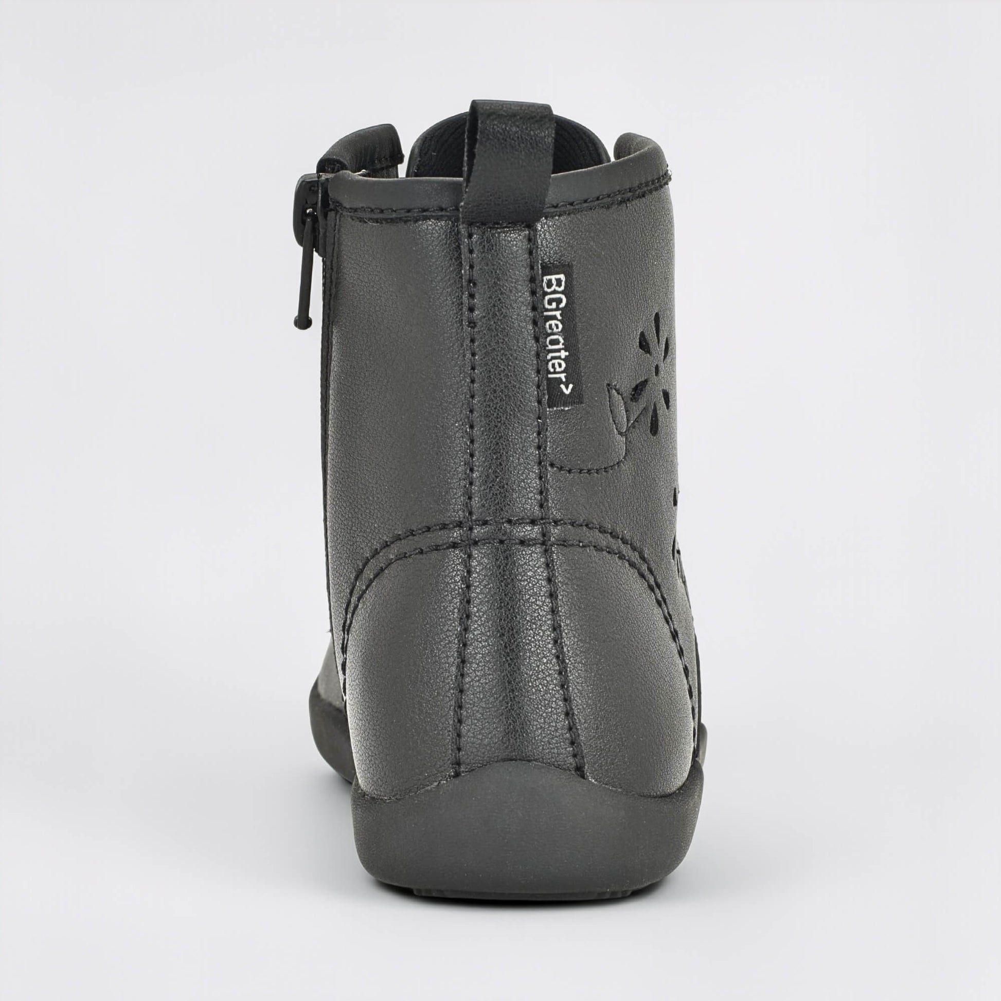 Girls Black Laced Boot - back