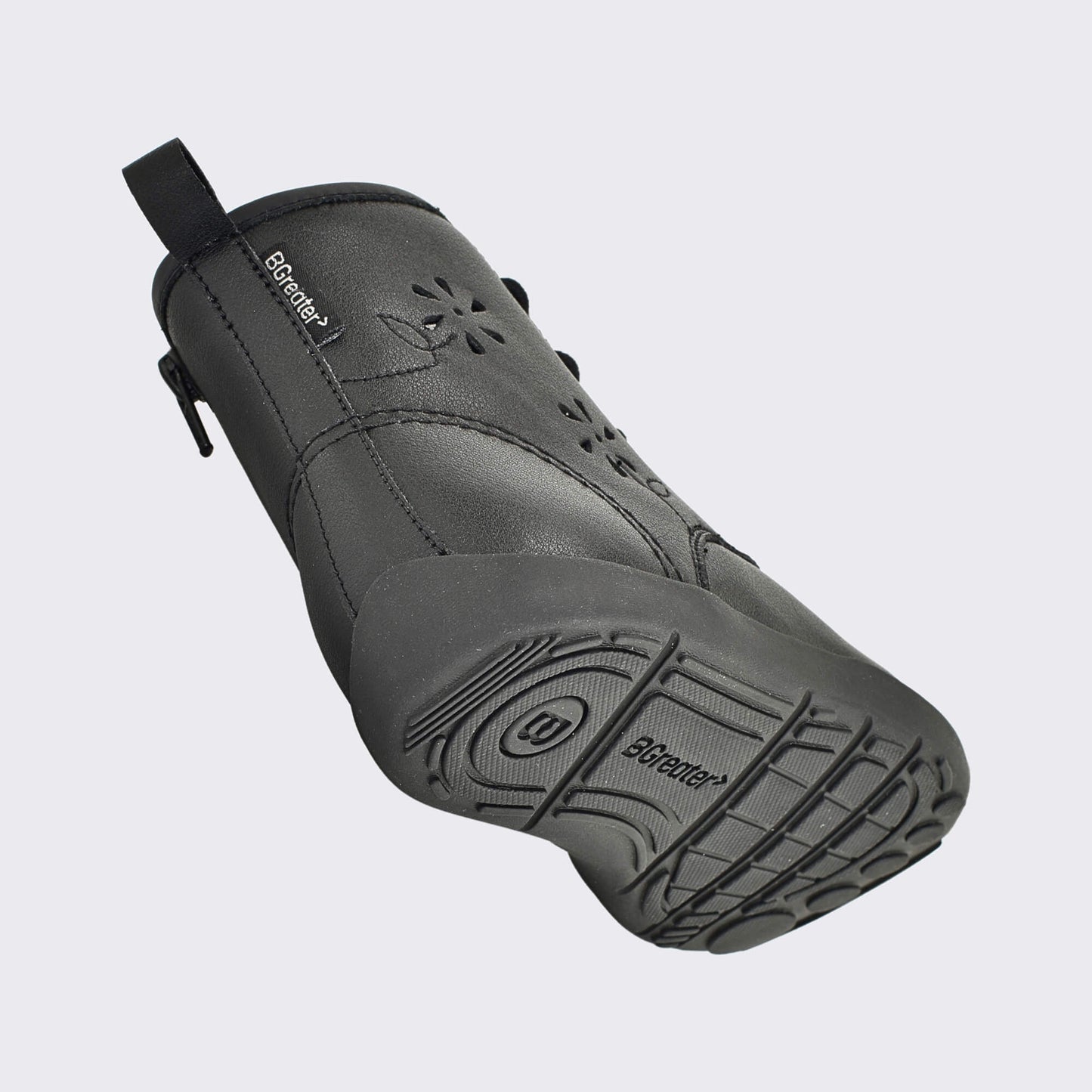 Girls Black Laced Boot - floating