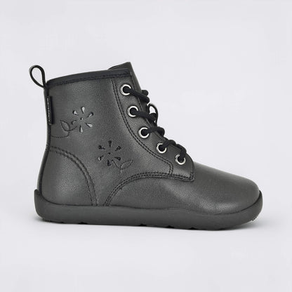 Girls Black Laced Boot - outside