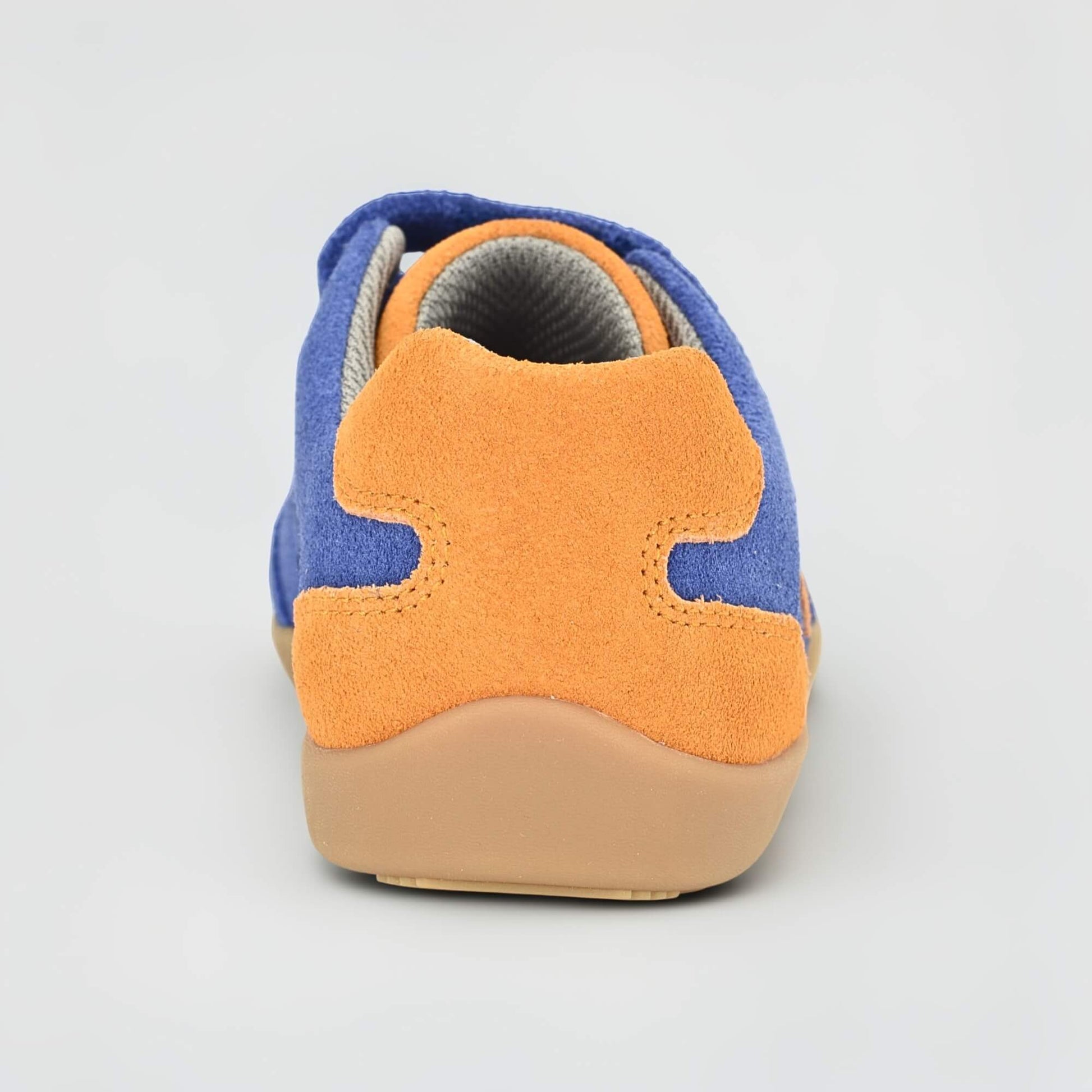 Kids Suede Velcro Trainer Blue - back