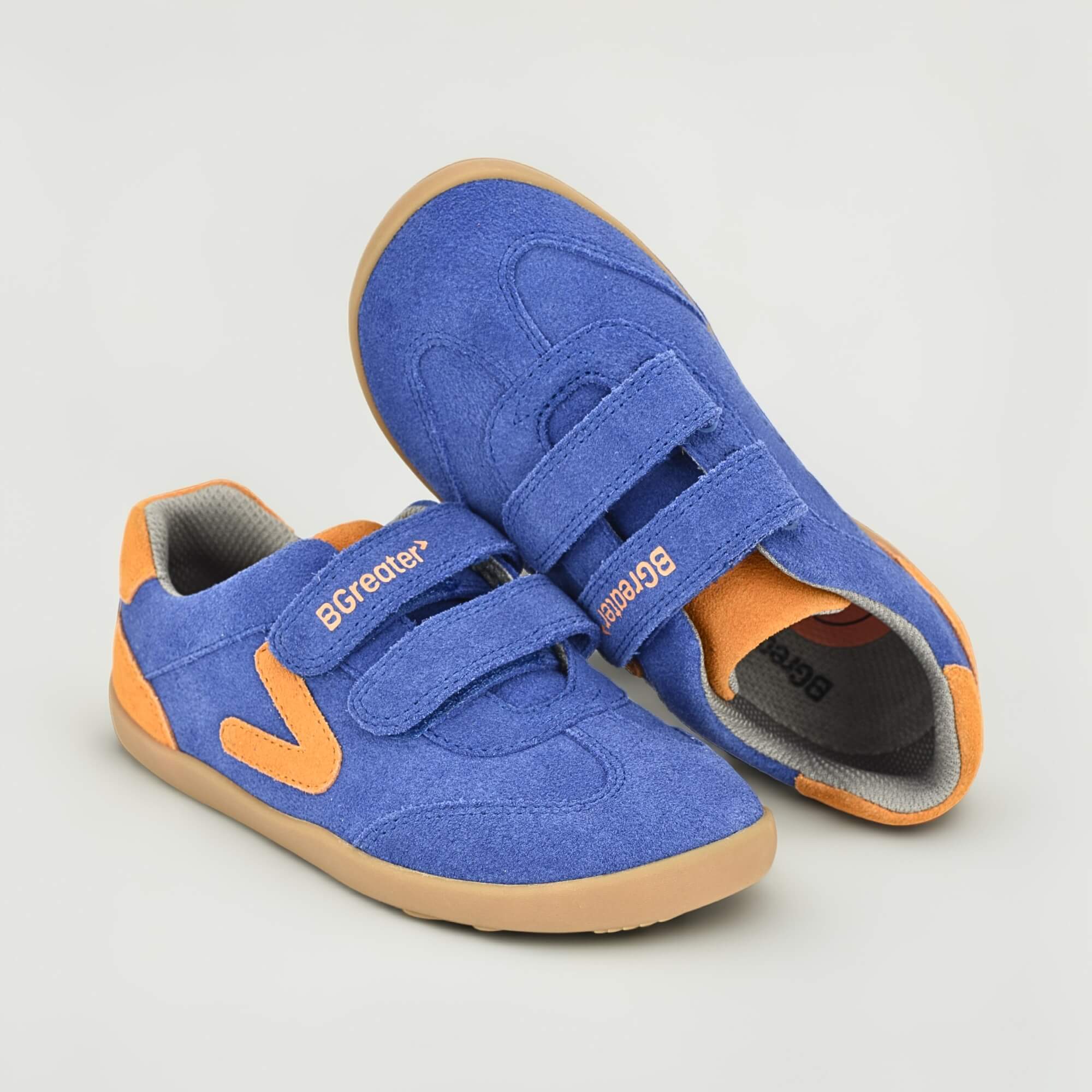 Kids Suede Velcro Trainer Blue - benefits