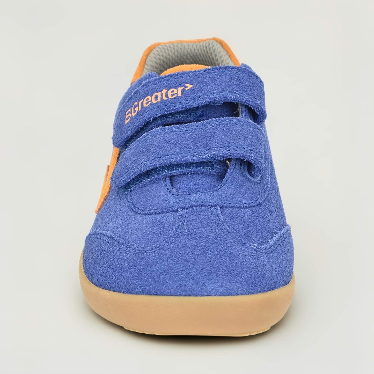 Kids Suede Velcro Trainer Blue - front
