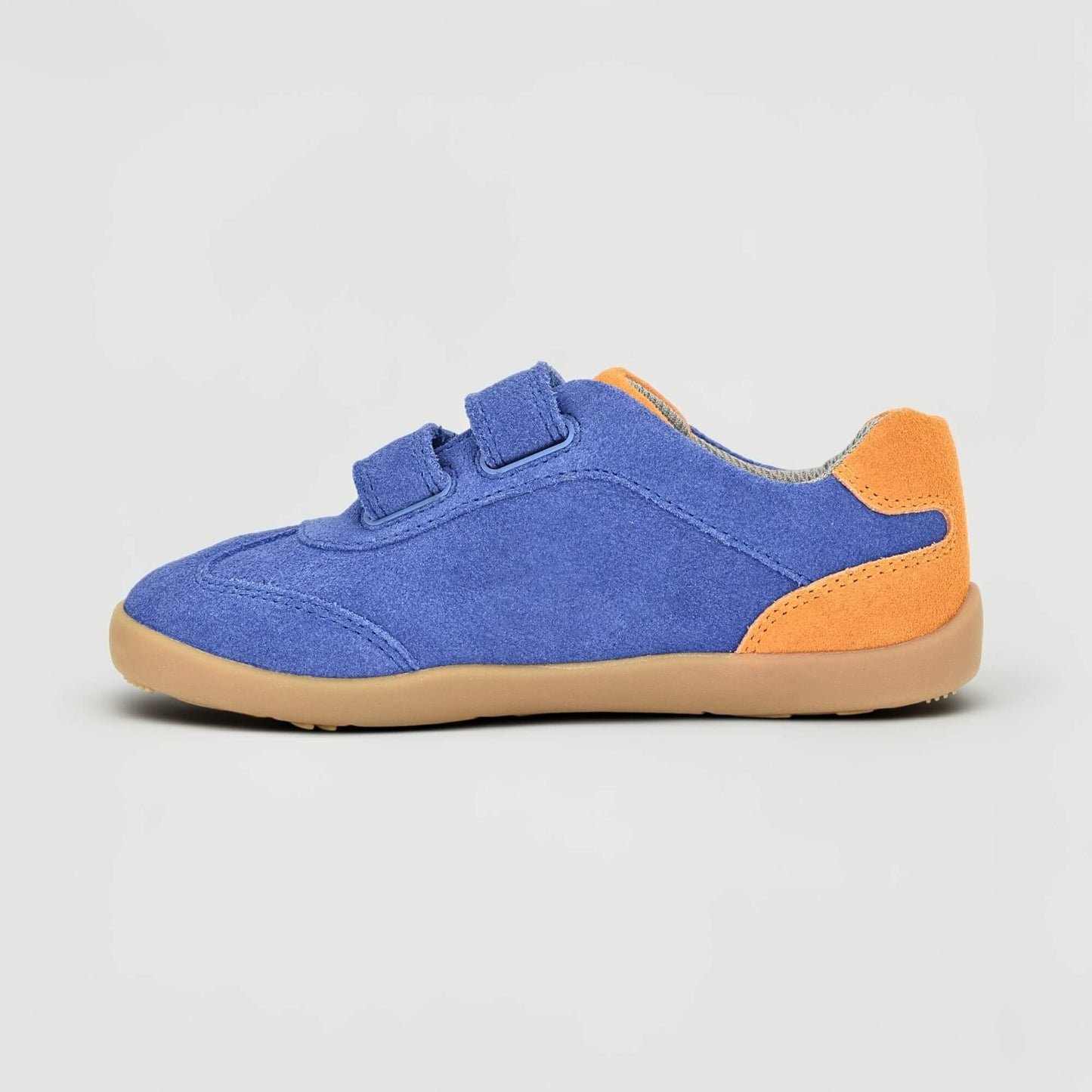 Kids Suede Velcro Trainer Blue - inside