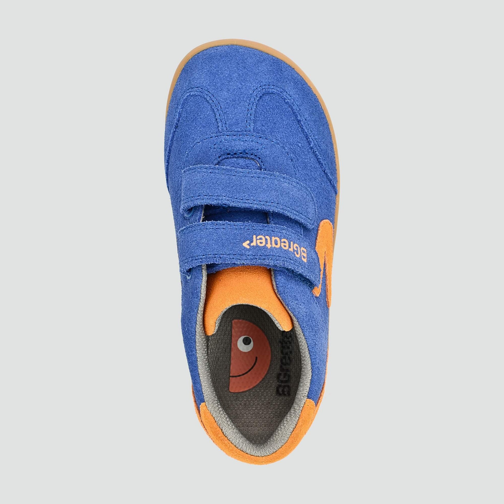 Kids Suede Velcro Trainer Blue - top
