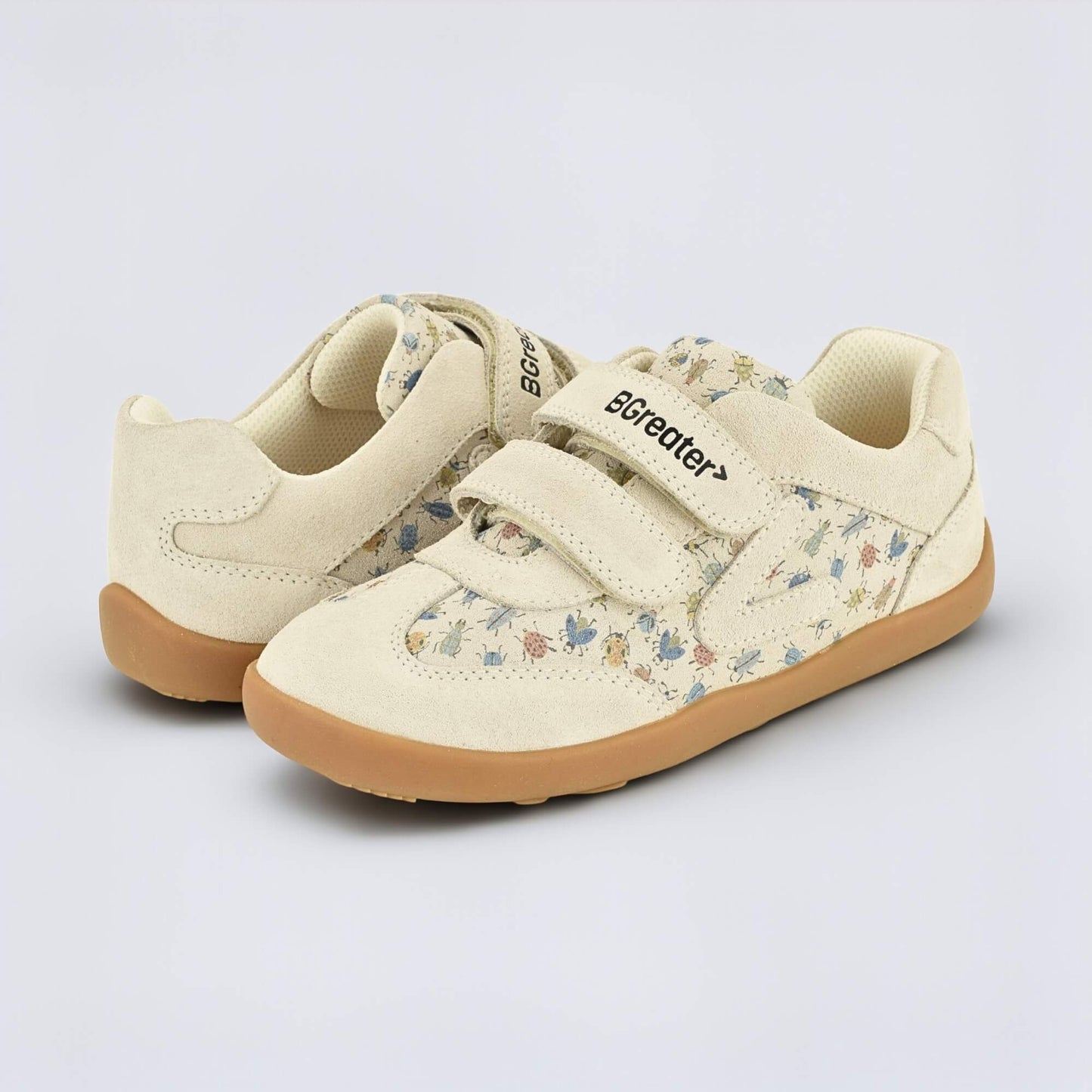 Kids Suede Velcro Trainer Bug - pair facing