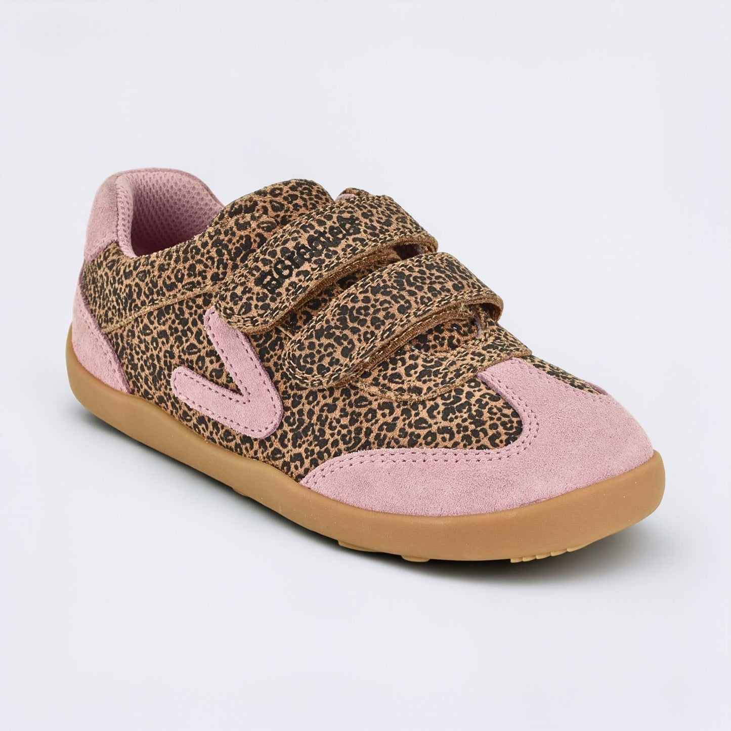 Kids Suede Velcro Trainer Pink Leopard - main feature photo