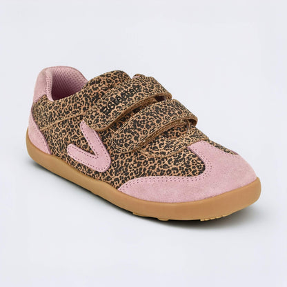 Kids Suede Velcro Trainer Pink Leopard - main feature photo