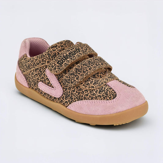 Kids Suede Velcro Trainer Pink Leopard - main feature photo