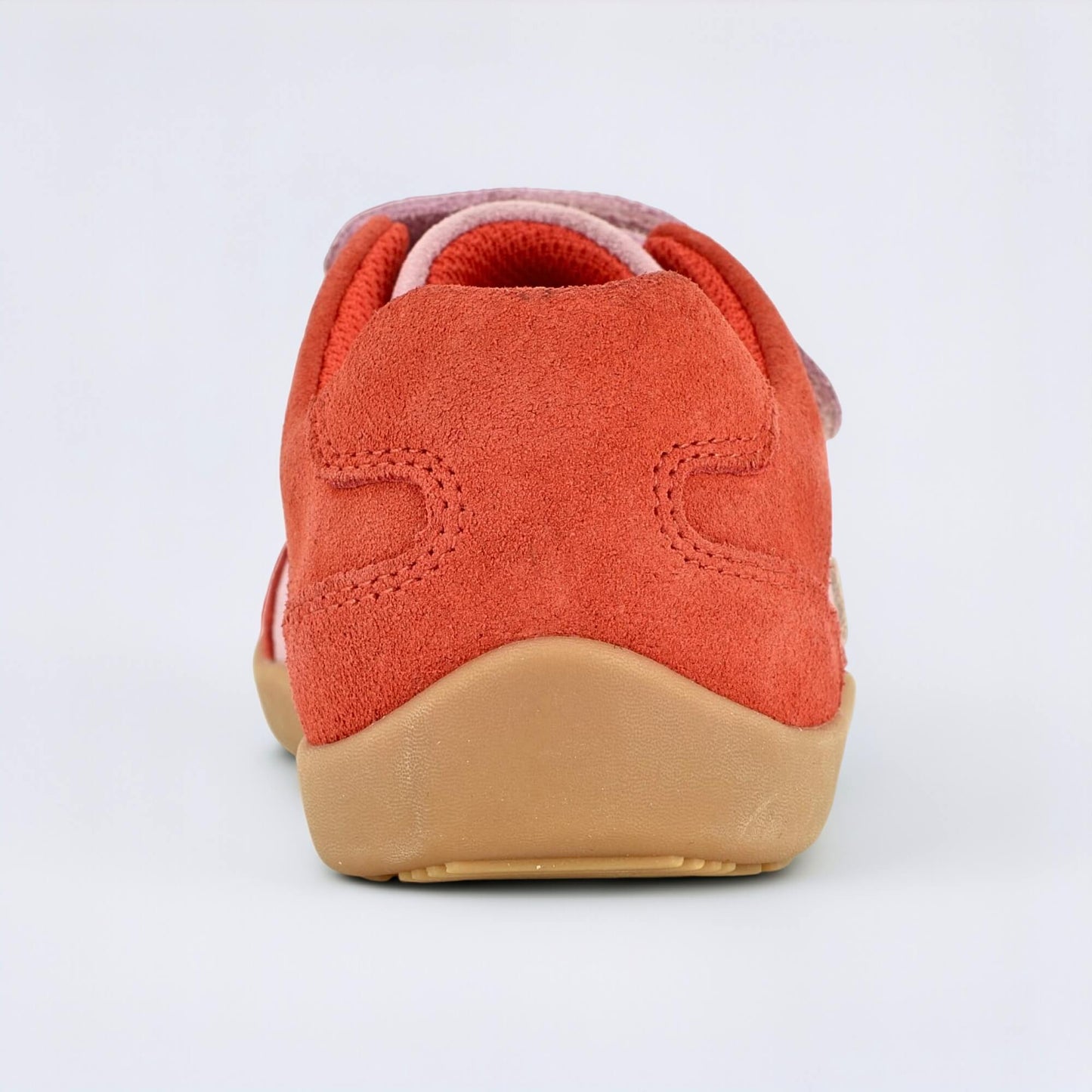 Kids Suede Velcro Trainer Pink - back