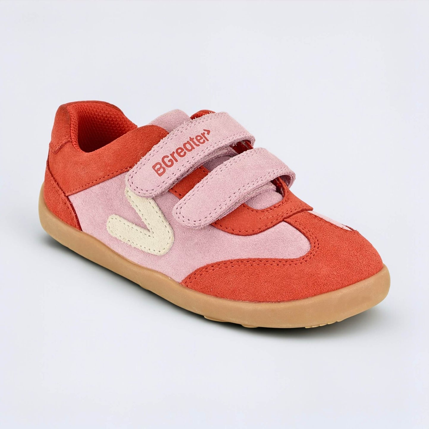 Kids Suede Velcro Trainer Pink - main feature photo