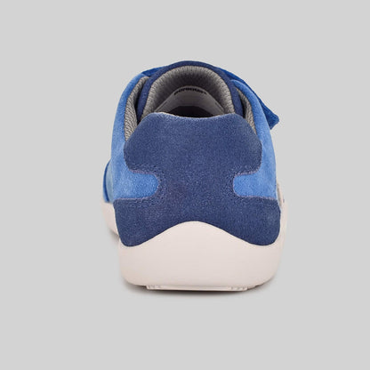 Kids Suede Velcro Trainer Blue - Back